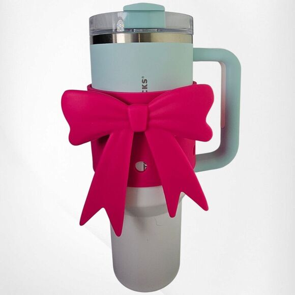 Unbranded Other - Barbie Pink Jumbo Princess Ribbon Bow Silicone Tumbler Sleeve | Stanley 40oz